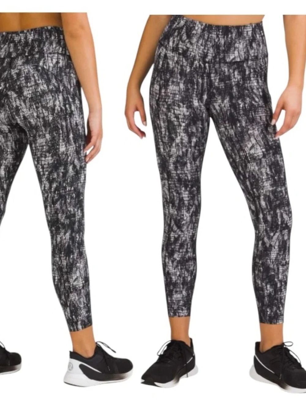 Lululemon Women's Leggings Black/gray/white Size 2